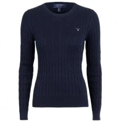 Gant Stretch Cable Crew Blue