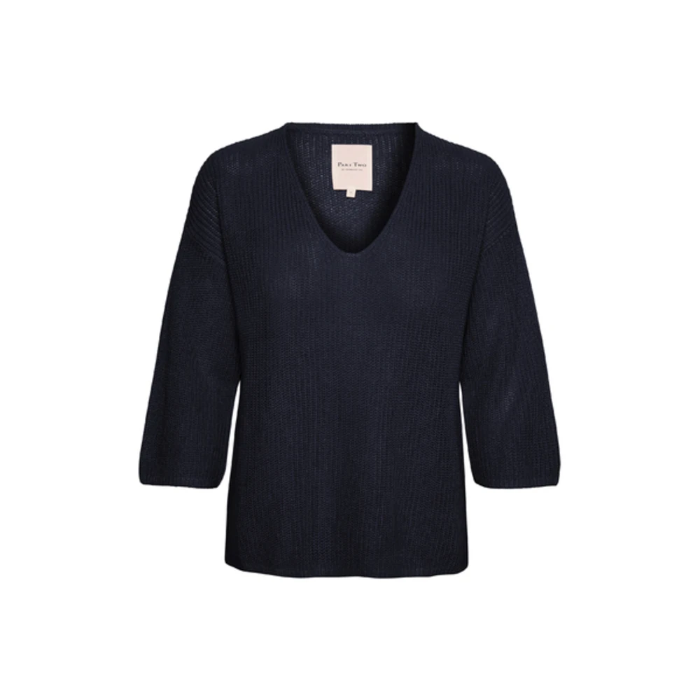 Part Two Netrona Knit Genser Blue