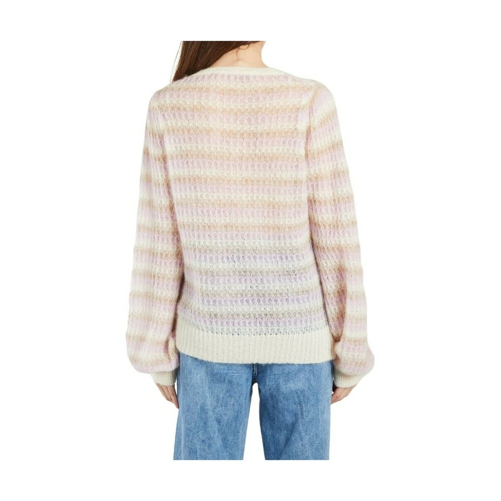 Second Female Yolan Striped Knit Sweater Pink - Bilde 4