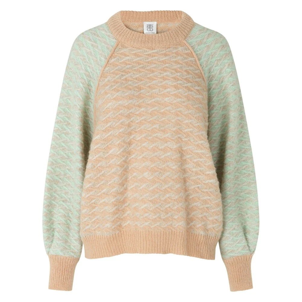 Second Female Gudrune Knit O-Neck Genser Beige