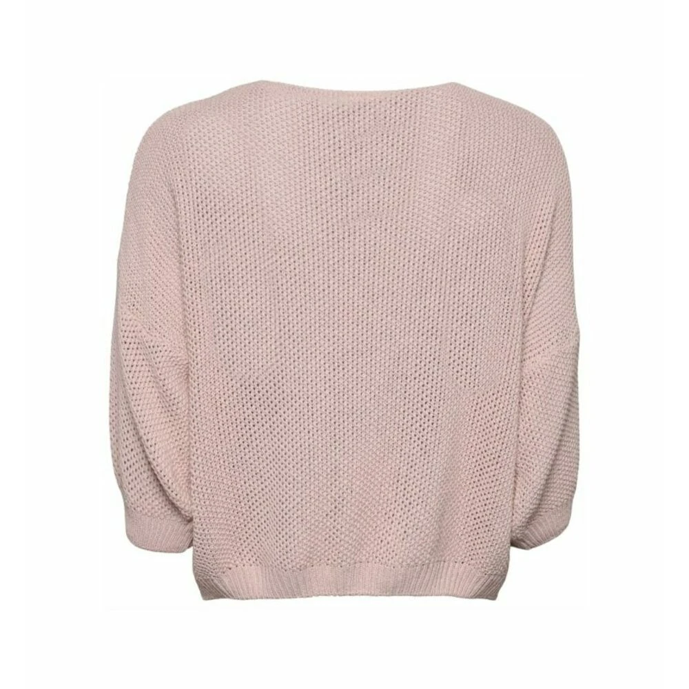 2-Biz Strikket Mønsterstrikket Genser Med 3/4 Erm (Knit Blouse) Pink - Bilde 2