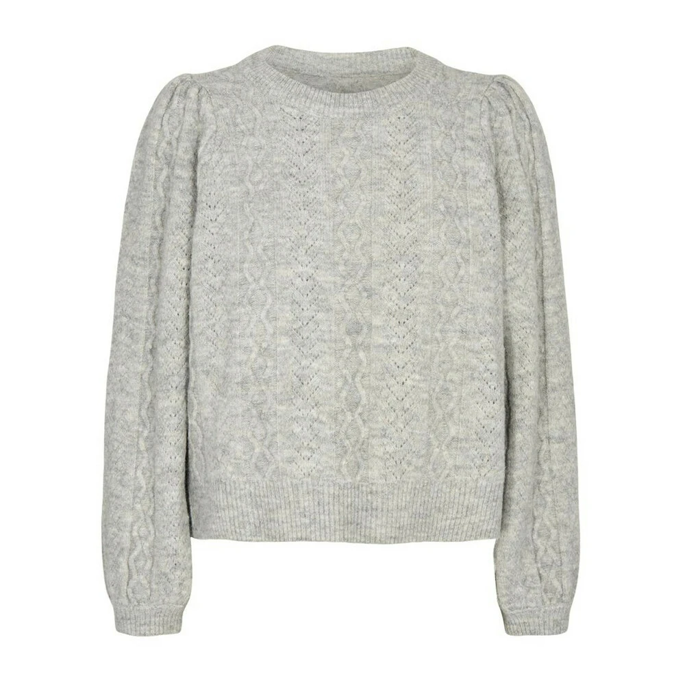 Co'Couture Pixie Pointelle Strik Sweater Gray
