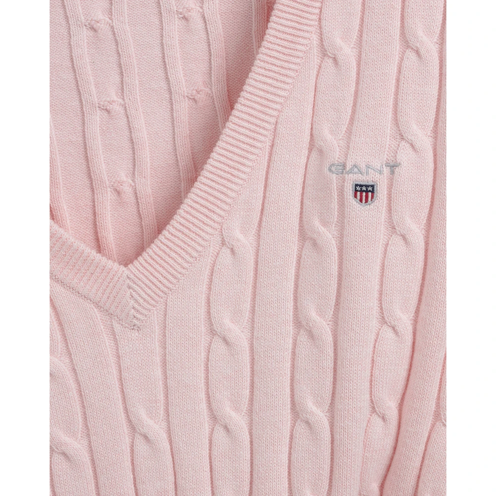 Gant V-Neck Knitwear Pink - Bilde 2