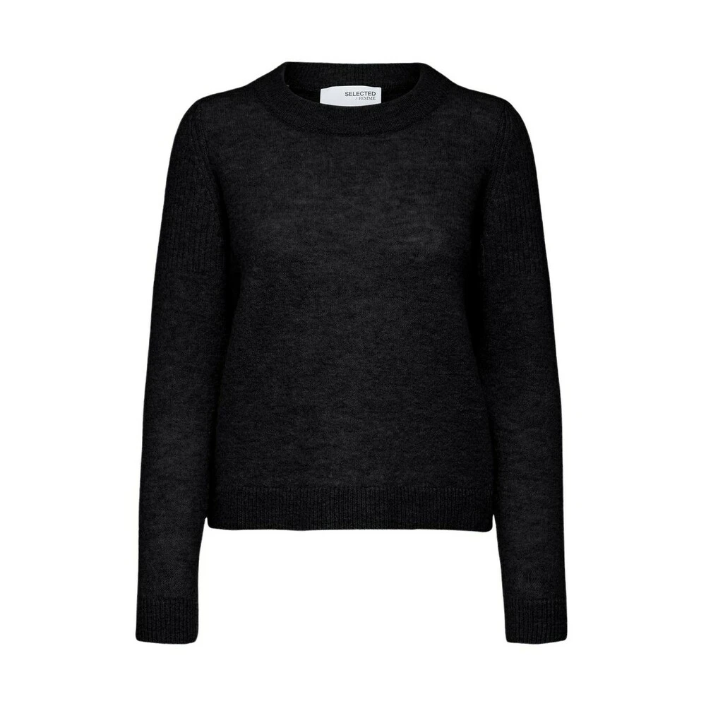 Selected Femme Sia Knit O-Neck Gensere Black - Bilde 3