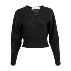 Sort Cathrine Hammel Sort Mohair Cross-Over Sweater Genser Black