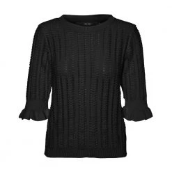 VERO MODA Jam 2/4 Bluse Genser Black