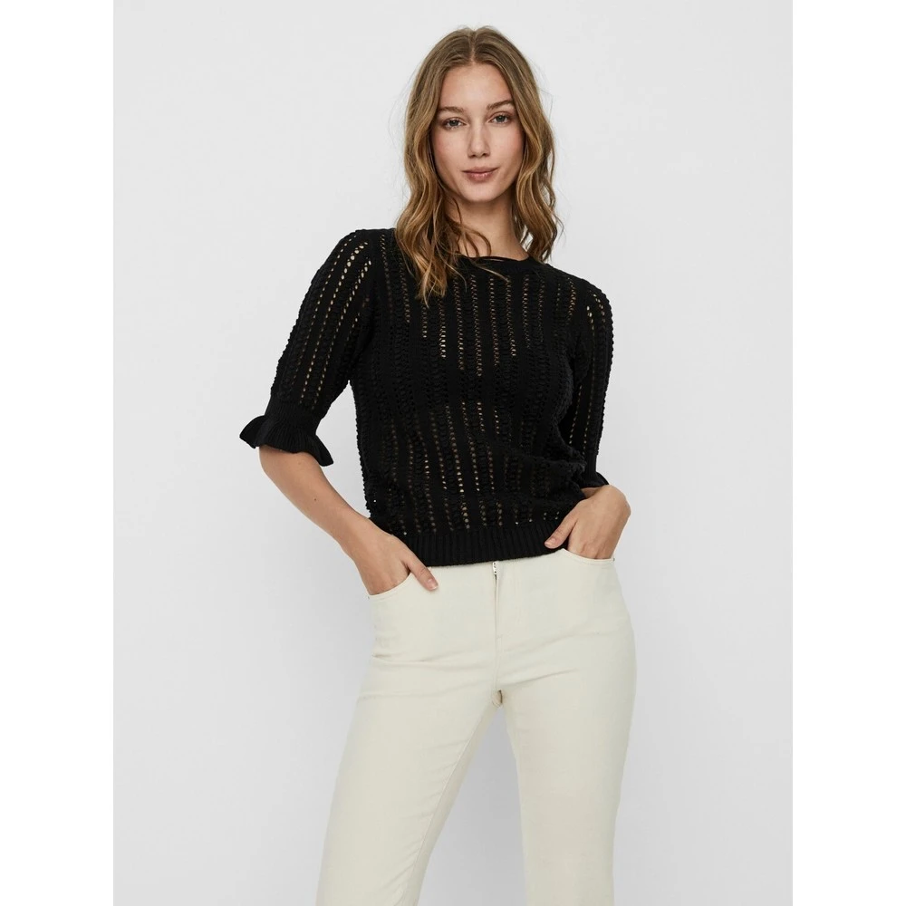 VERO MODA Jam 2/4 Bluse Genser Black - Bilde 2