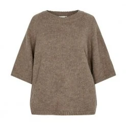 Co'Couture Moto Shortie Sweater Brown