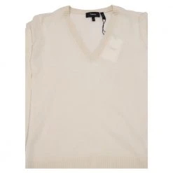 Theory Knitted V-Neck Sweater White