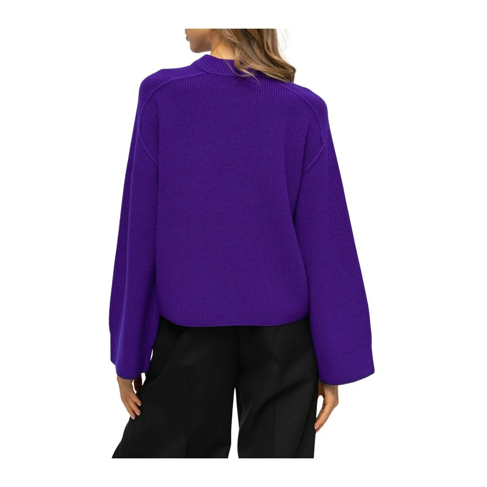 Forte Forte Cropped Wool Sweater Purple - Bilde 2