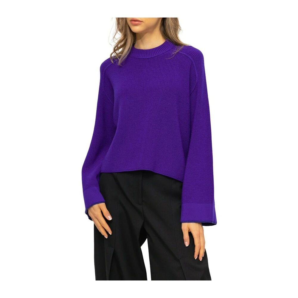 Forte Forte Cropped Wool Sweater Purple - Bilde 3