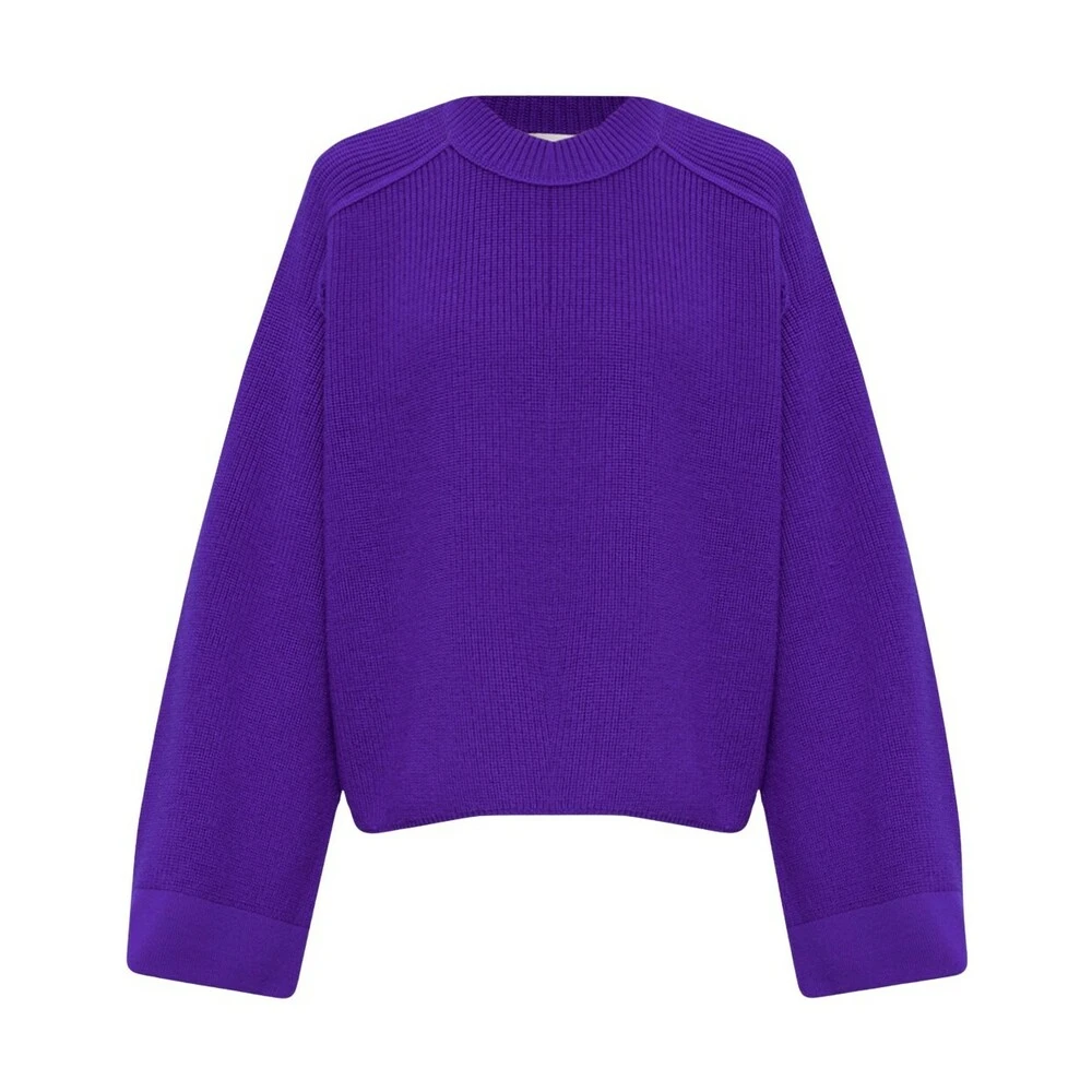 Forte Forte Cropped Wool Sweater Purple - Bilde 4