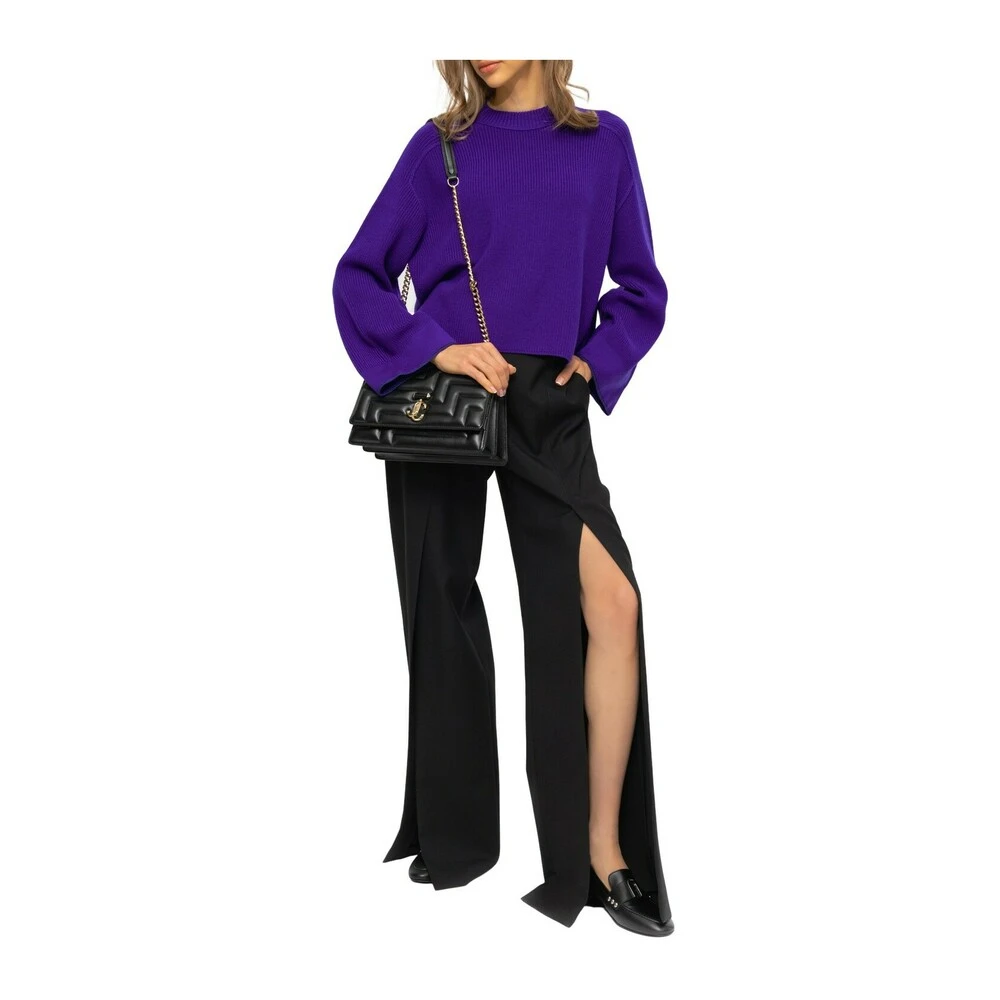 Forte Forte Cropped Wool Sweater Purple - Bilde 5