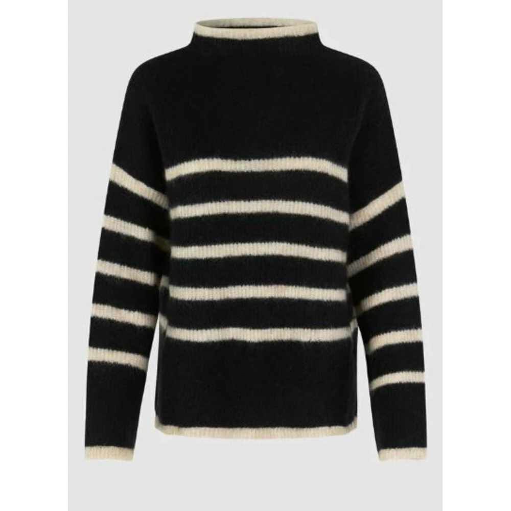 Second Female Ovalis Knit T-Neck Black - Bilde 2