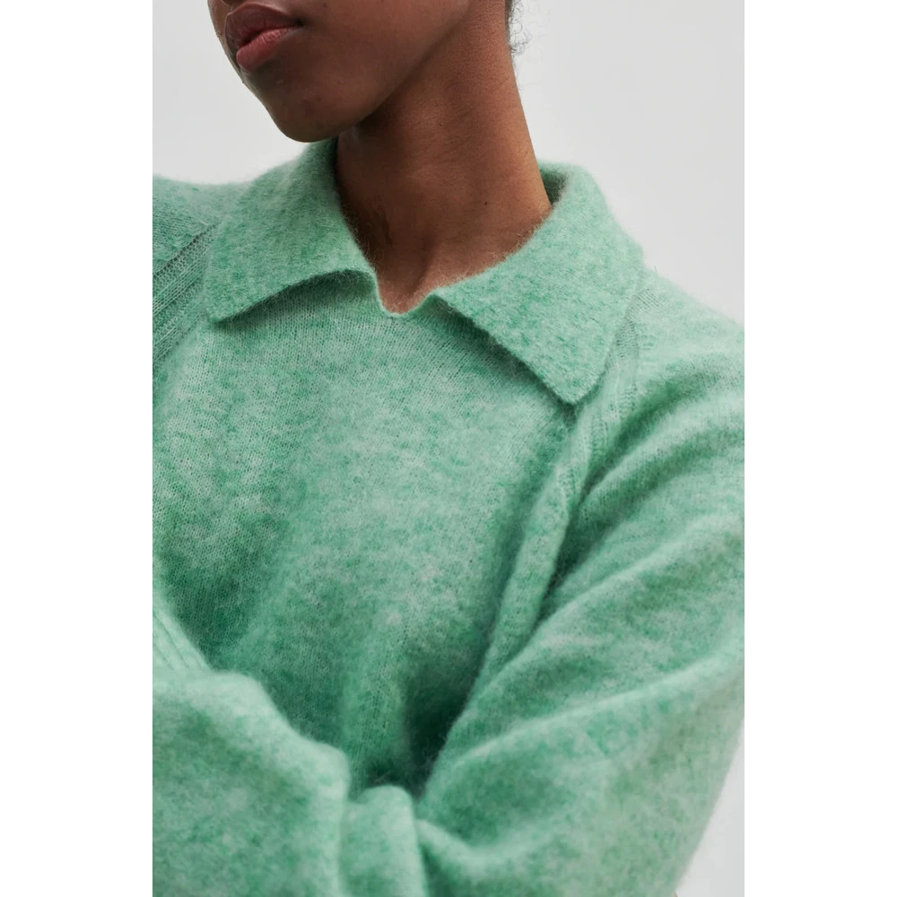 Grønn Second Female Brook Knit Collar Genser Green - Bilde 4
