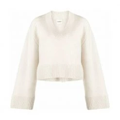 Khaite V-neck Knitwear White