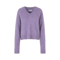 Lyselilla Samsøe Samsøe Mila V Neck 14464 Dame Purple