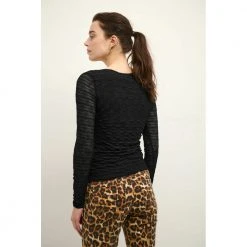 Sort Cream Crmullo Langarmet T-Skjorte/Topp I Sort Topper Black