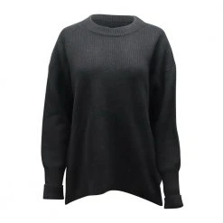 CALCE Rib Knit Long Sleeve Sweater Black