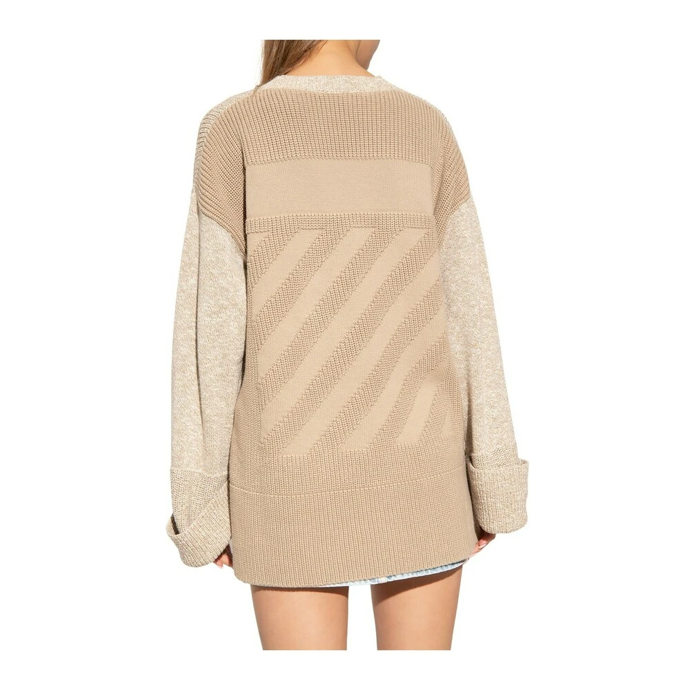 Off White Asymmetric Sweater Beige