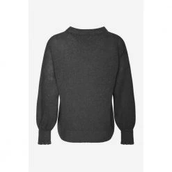 Noella Finley Knit Sweater Black Gensere Gray
