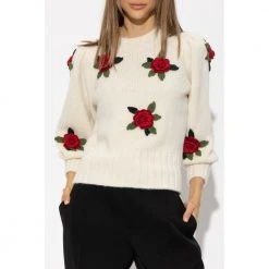 Kate Spade Floral Sweater Beige
