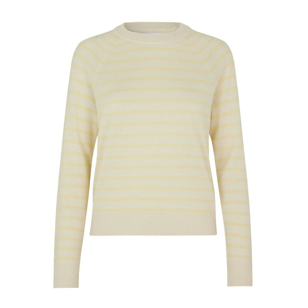 Samsøe Samsøe BOSTON O-NECK STRIPER White - Bilde 2