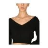 Alexander Wang Cropped V-Neck Sweater Black