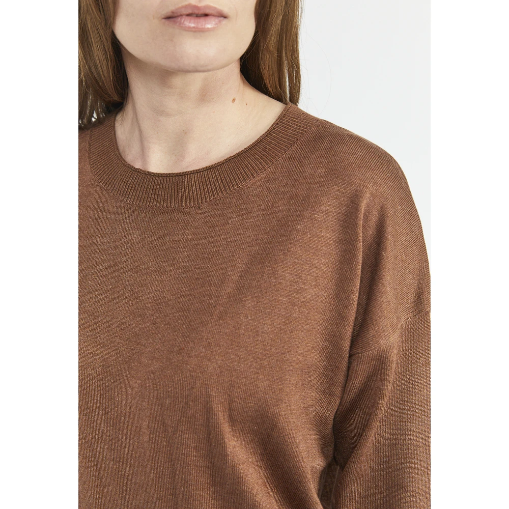 Brun Signature Strikket Genser Fra Jensen (Pullover) Med Rund Hals - Brun Genser Brown - Bilde 2