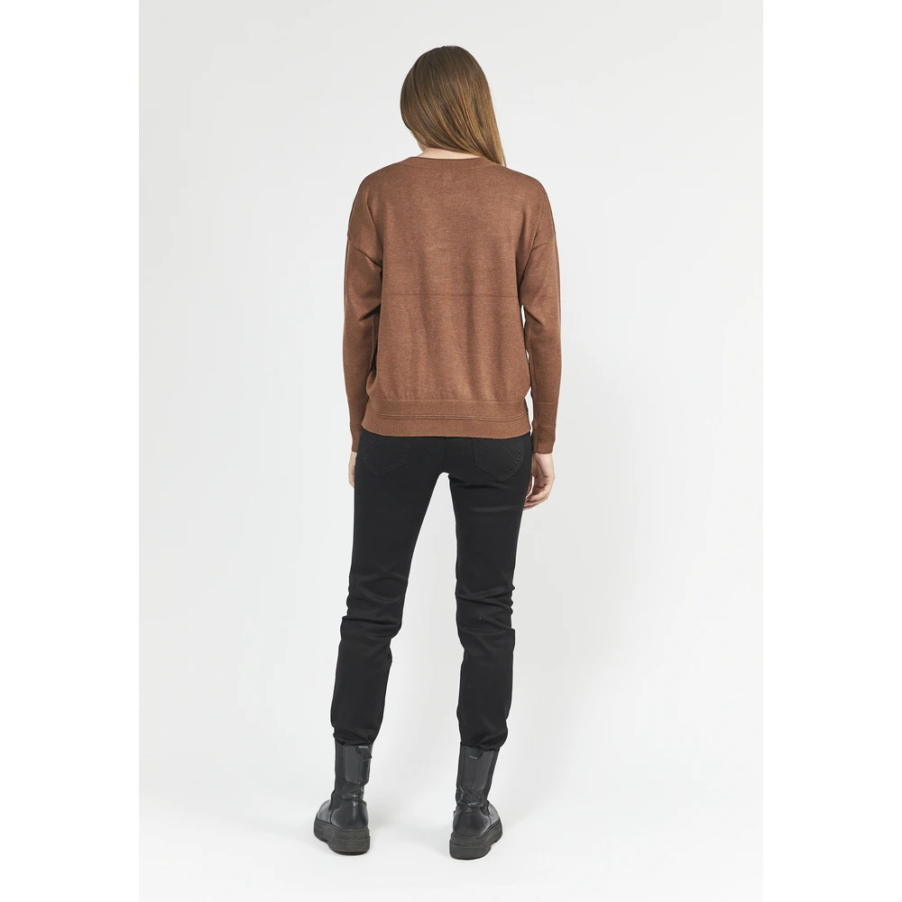 Brun Signature Strikket Genser Fra Jensen (Pullover) Med Rund Hals - Brun Genser Brown - Bilde 5
