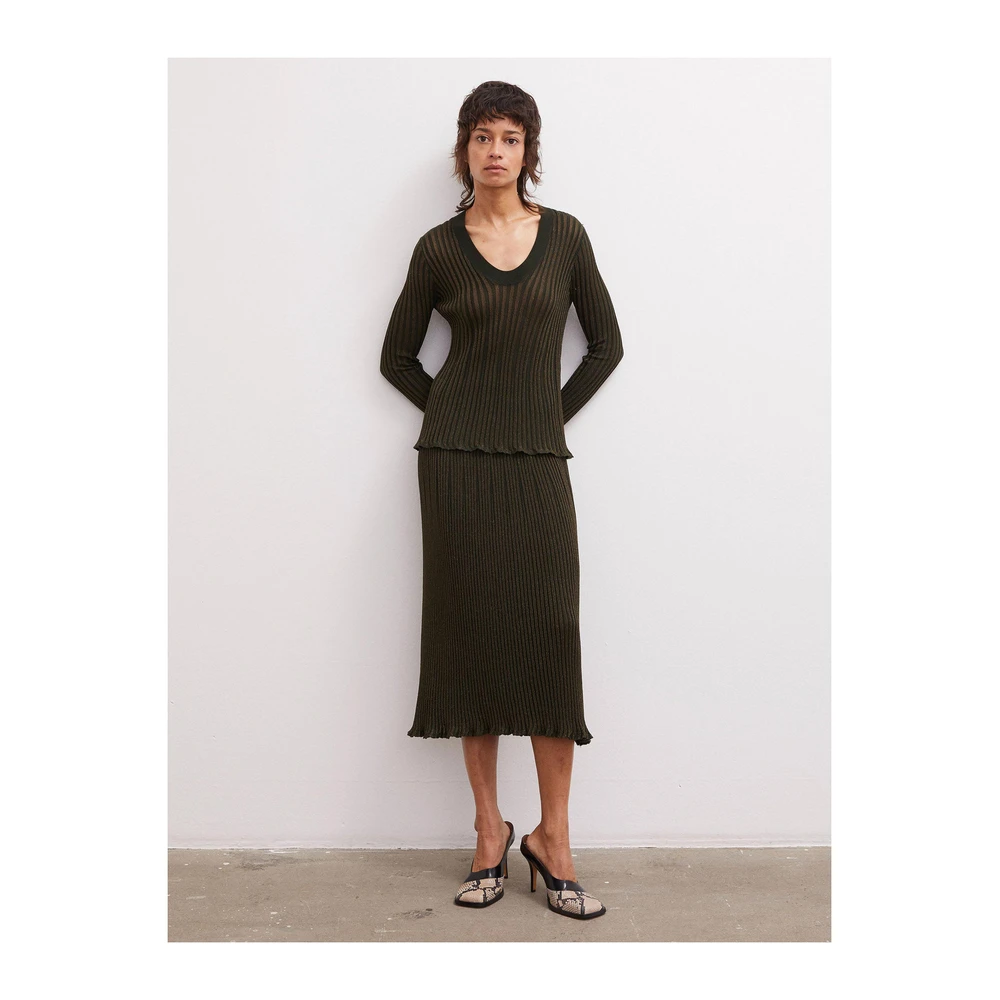 By Malene Birger V-neck Knitwear Green - Bilde 2