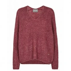 MOS MOSH Thora V-neck Knitwear Red