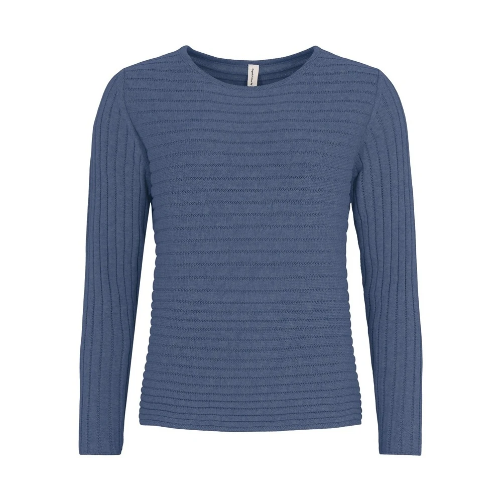 Skovhuus O-Neck Horizontal Rib Jumper Blue