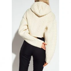 Comme Des Garçons Hooded Turtleneck Top Beige