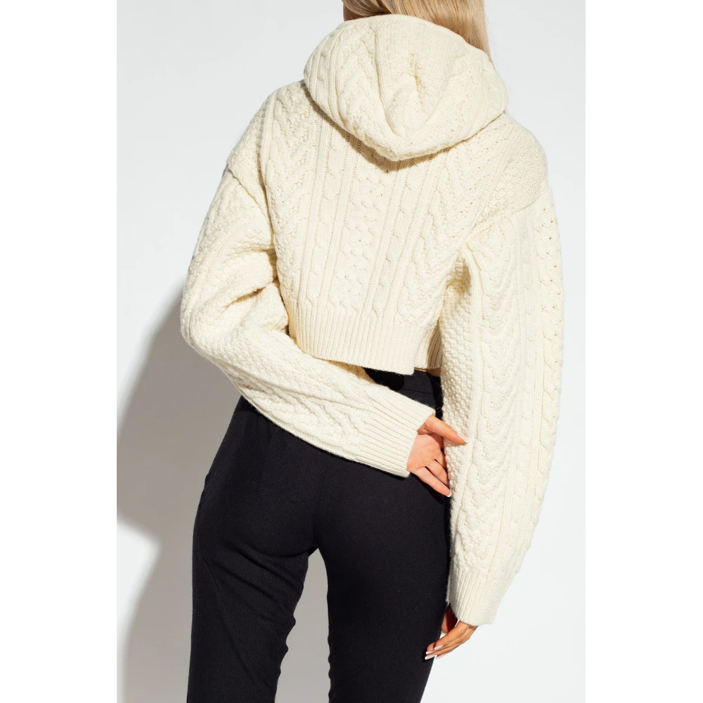 Comme Des Garçons Hooded Turtleneck Top Beige