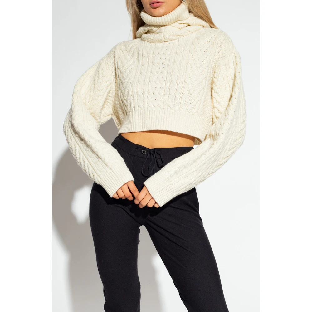 Comme Des Garçons Hooded Turtleneck Top Beige - Bilde 3