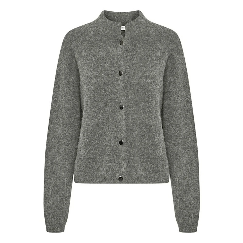 Grå Gestuz Alphagz Short Cardigan Genser Cardigan Gray