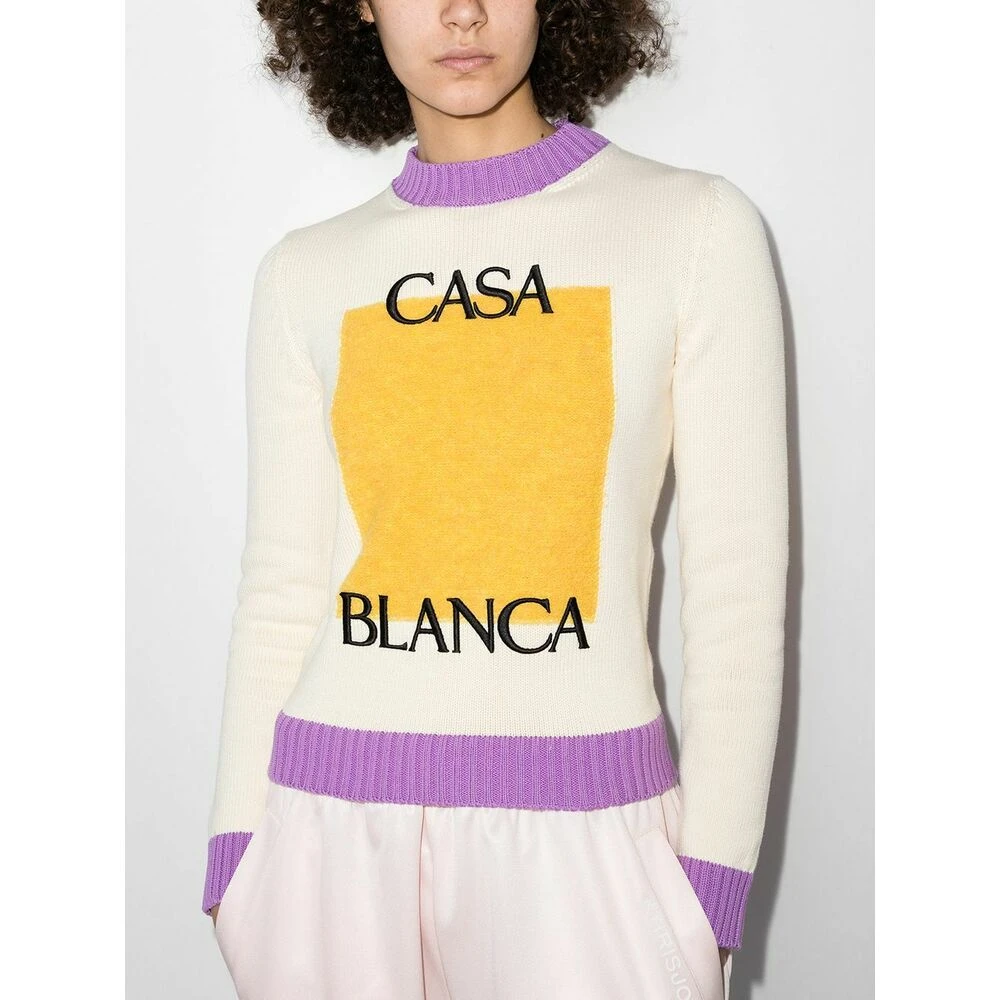 Casablanca WOMEN Colour Block Sweater Beige - Bilde 4