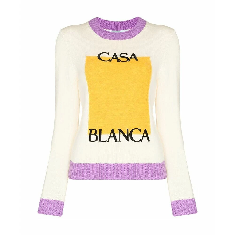 Casablanca WOMEN Colour Block Sweater Beige - Bilde 5