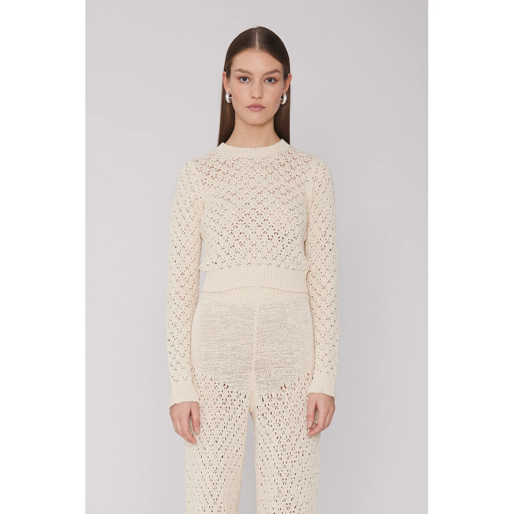ROTATE Birger Christensen Patricia Cut-Out Knit Top White