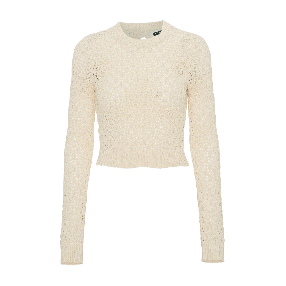 ROTATE Birger Christensen Patricia Cut-Out Knit Top White - Bilde 3
