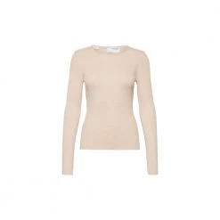 Selected Femme Lydia Knit Rib O-neck Pink