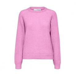 Rosa Selected Femme Slfmoa Knit O-Neck Gensere Pink