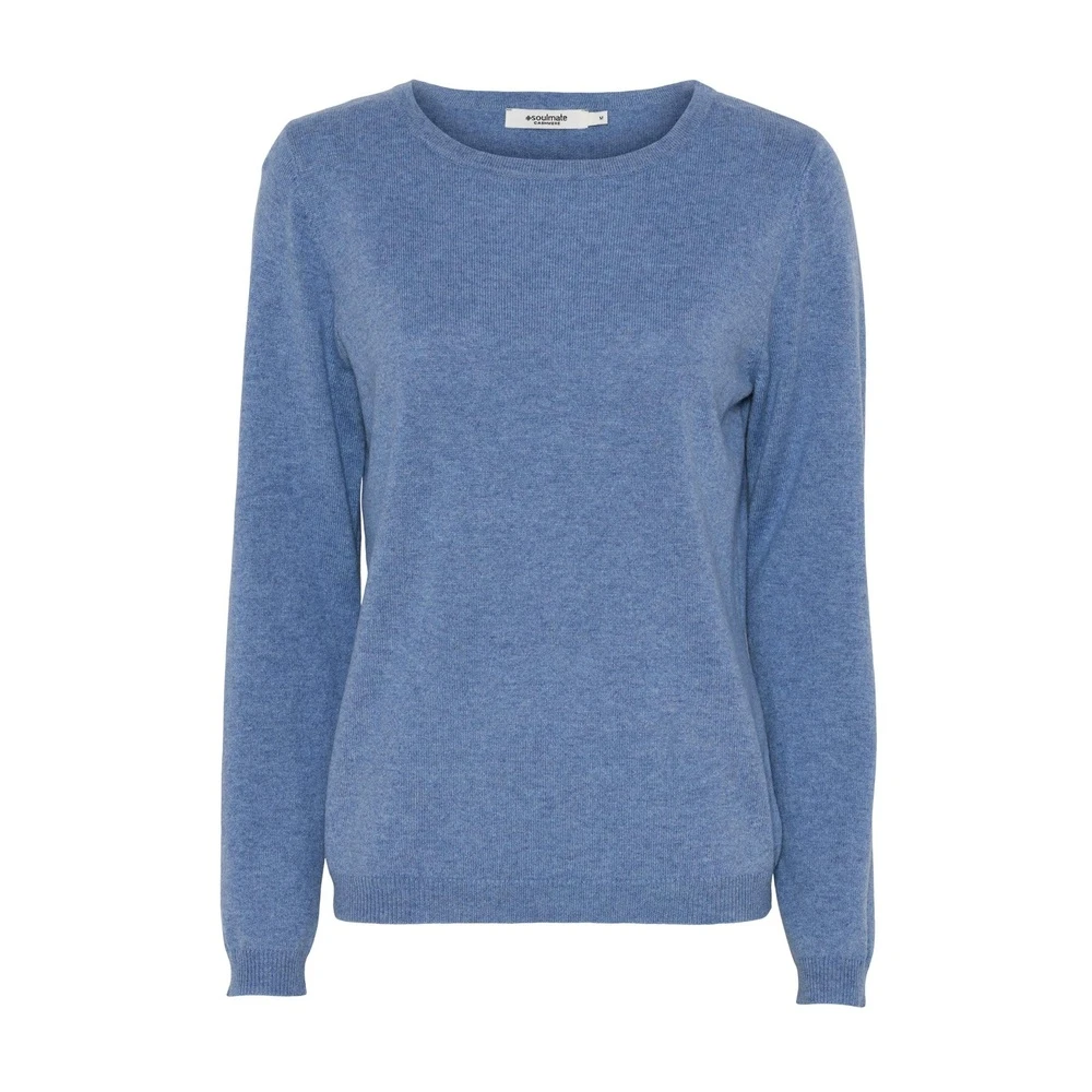 Lys Blå Melert Soulmate Lama Ullgenser - Lys Blå Genser Blue