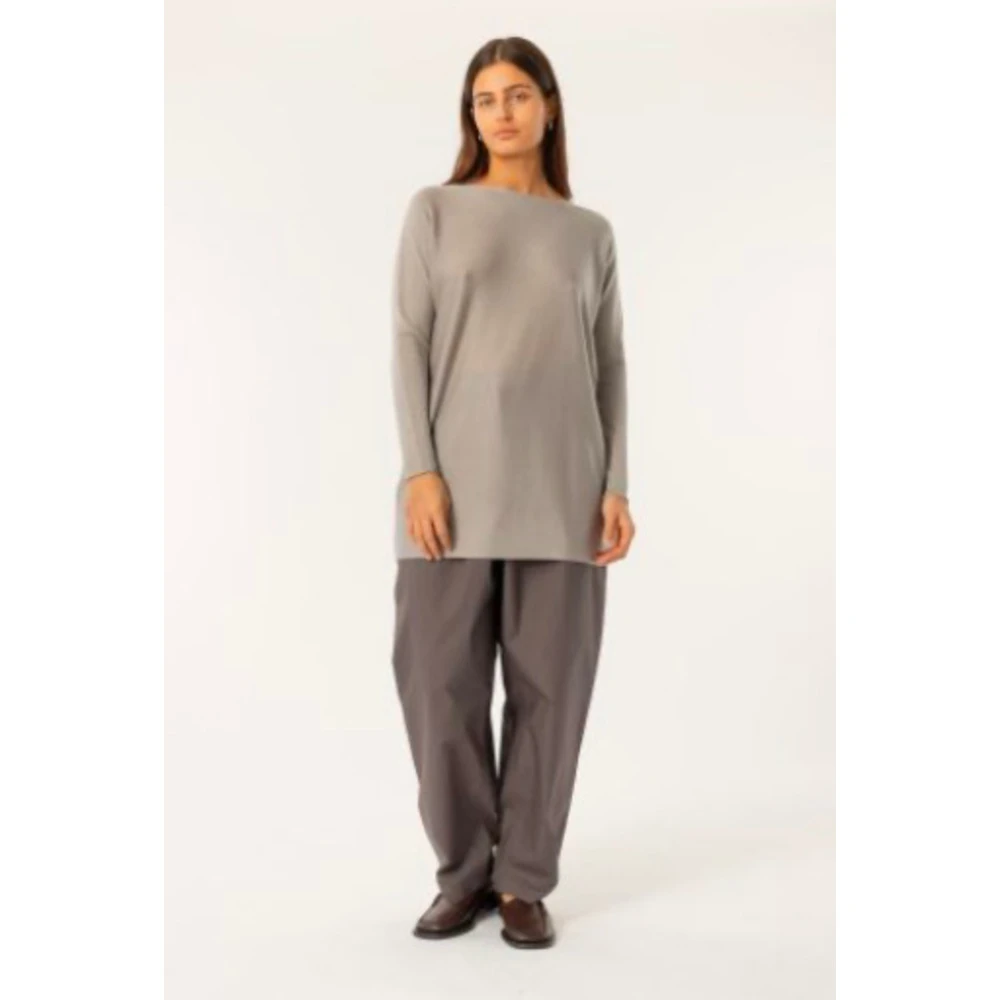 Cathrine Hammel Merino Lyocell Wide Boatneck Genser Gray - Bilde 2