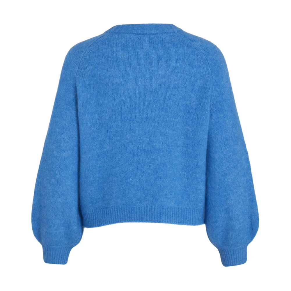 French Blue Vila Vijamina O-Neck L/S Knit Top - Noos Knit Blue - Bilde 6