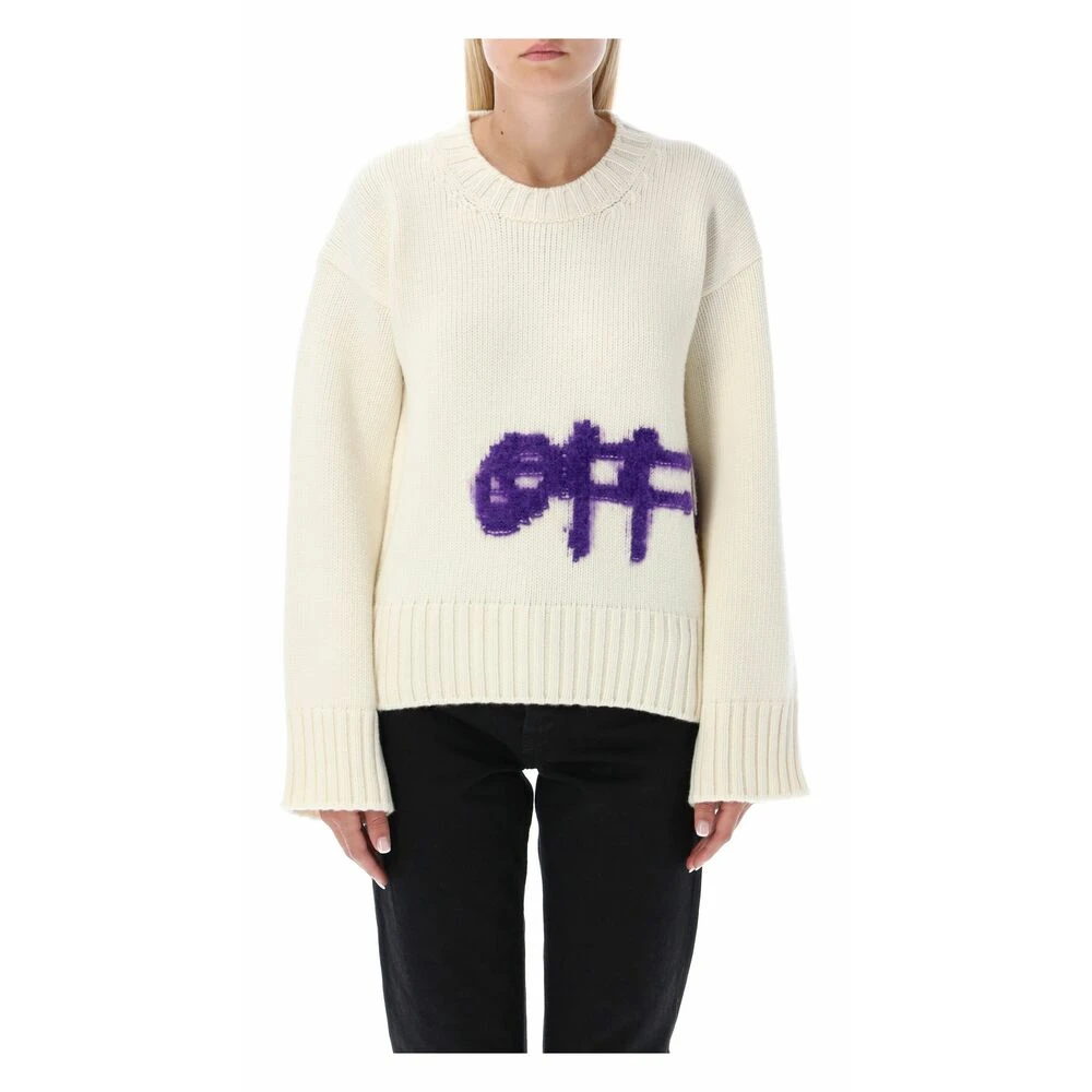 Off White Knitwear OWHE086F22KNI001 Beige - Bilde 2