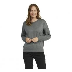 Gråmelert Signature Genser Fra Jensen Med Rund Hals, Grå Melert Genser Gray