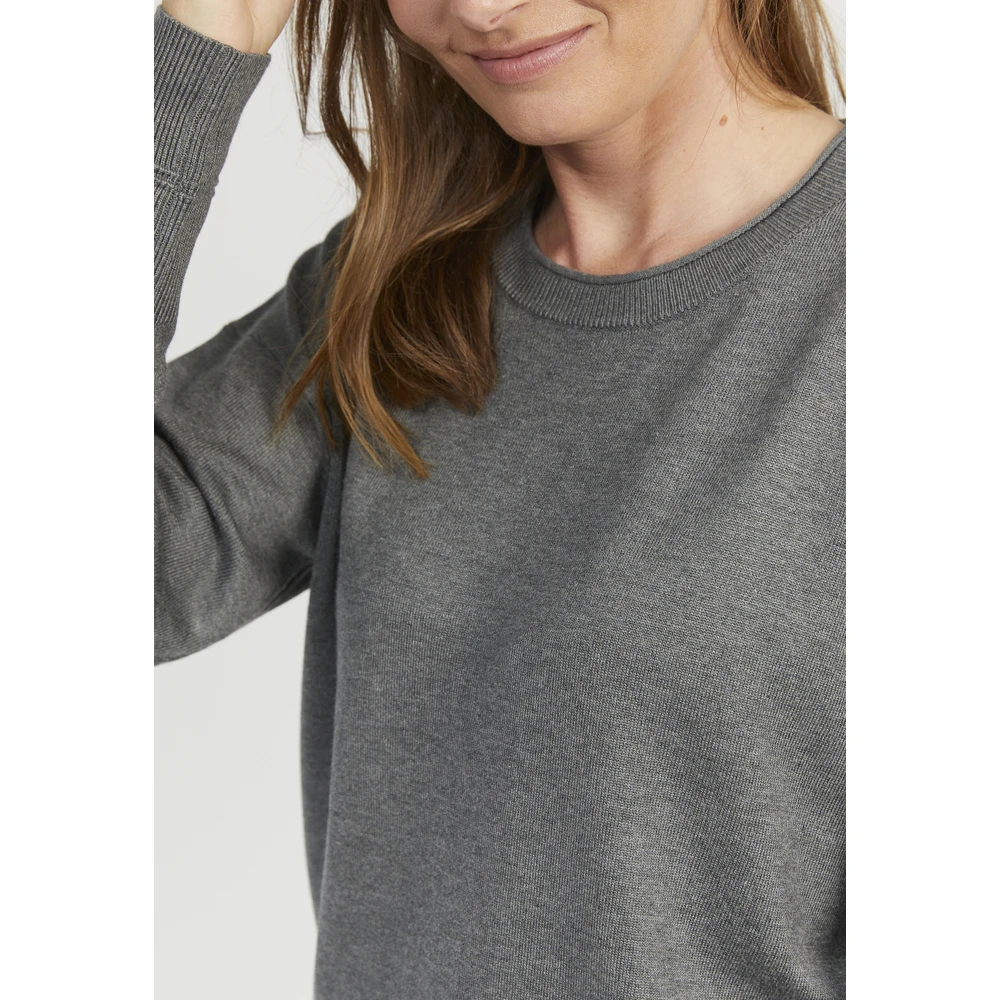 Gråmelert Signature Genser Fra Jensen Med Rund Hals, Grå Melert Genser Gray - Bilde 2