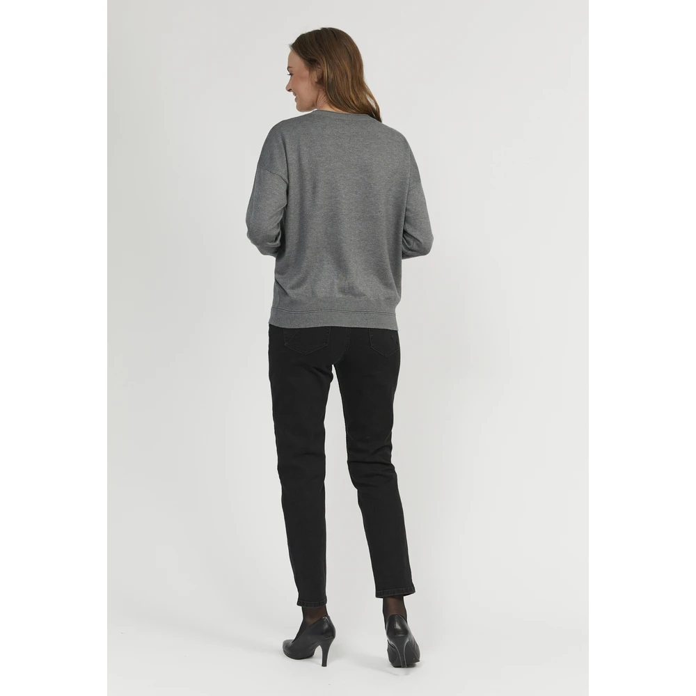 Gråmelert Signature Genser Fra Jensen Med Rund Hals, Grå Melert Genser Gray - Bilde 4
